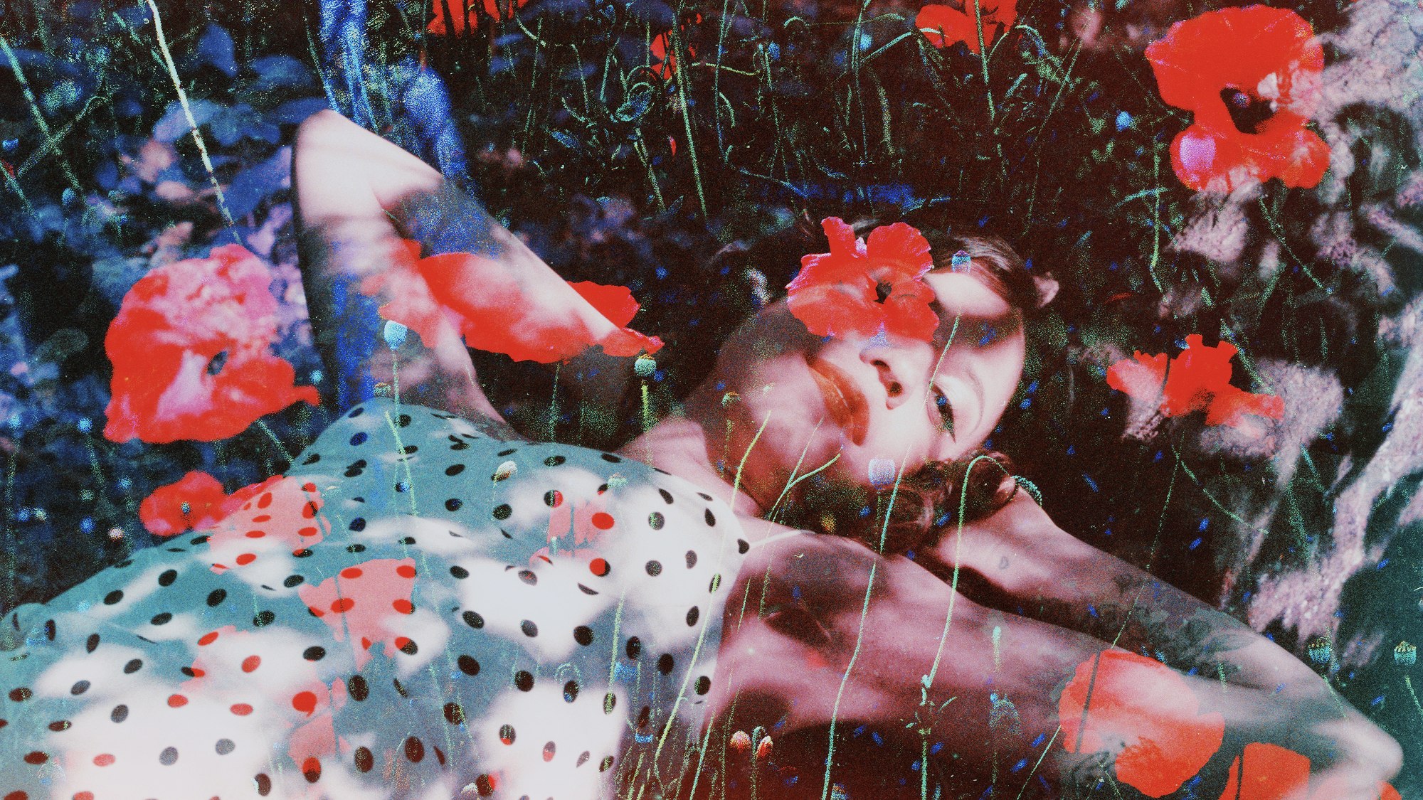 Poppy Fever Dream — Mayra Rae, double exposure, 2023